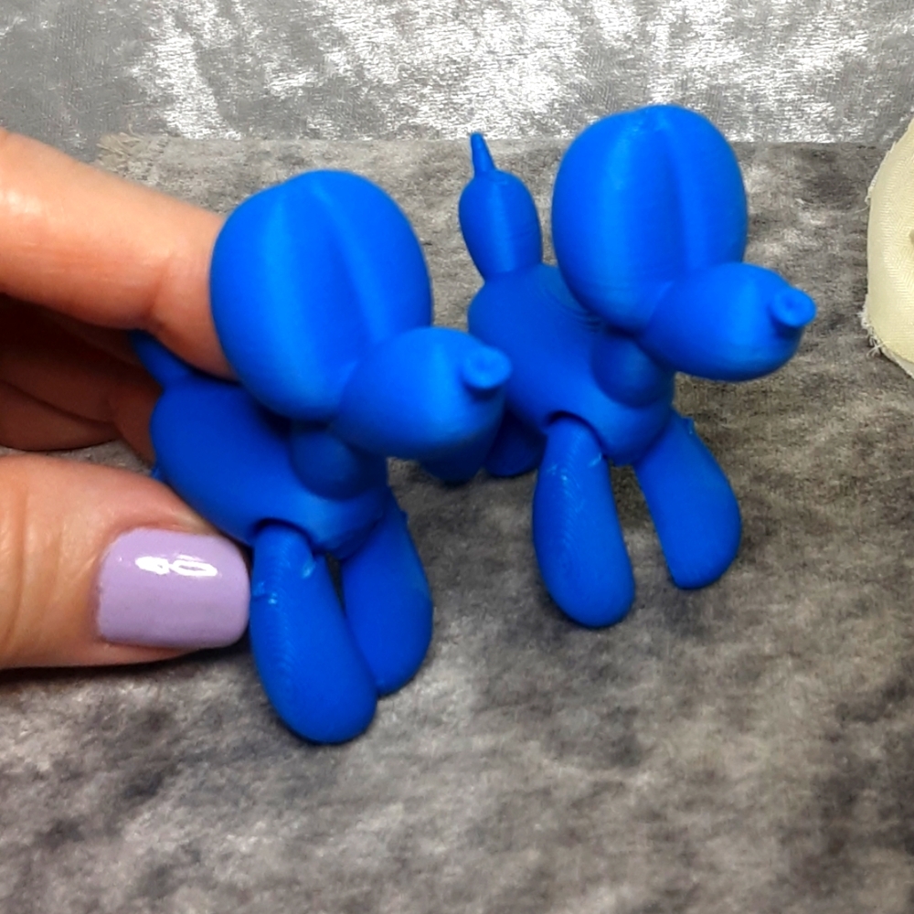 Handmade Balloon Dogs 3d Printed Set Of 2 Blue - Picture 5 of 7